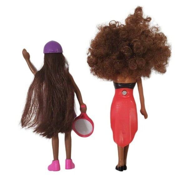 2 McDonalds Barbies 2017 African American 2019 Tennis Player Doll Happy Meal Toy - Picture 2 of 9